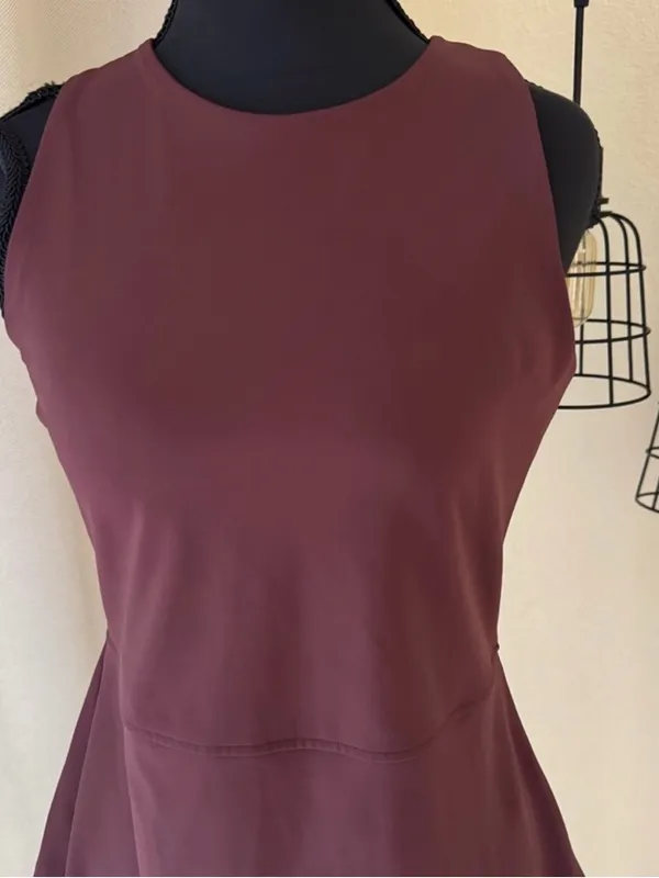 Spanx Brown Peplum Tank Top Small Stretch Athleisure Activewear - Image 3