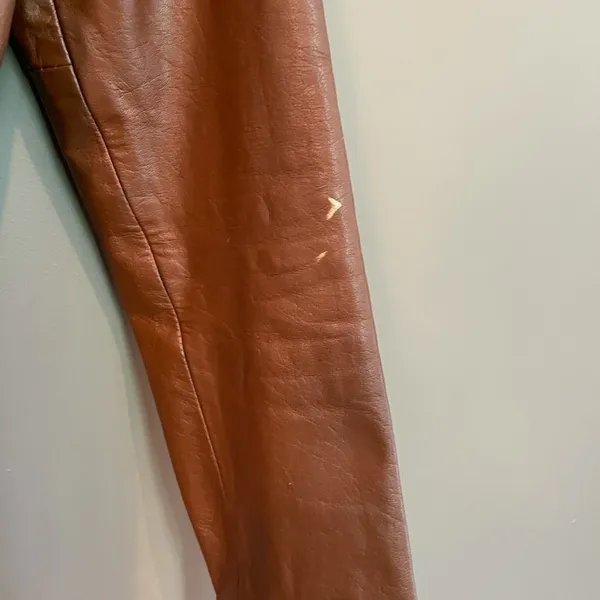 Vero Moda Button Leather Jacket Brown Size‎ Medium - Image 5