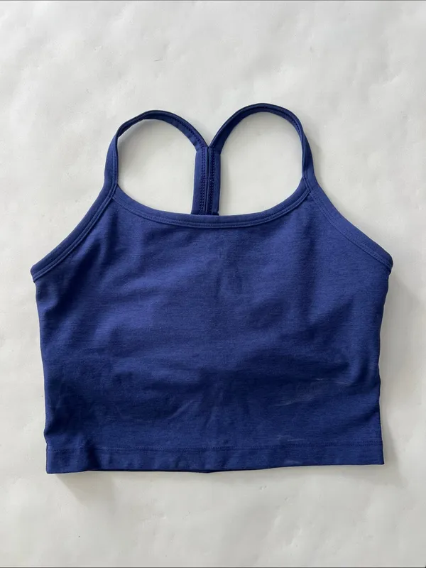 Beyond Yoga Spacedye Slim Racerback Tank Sports Bra in Eternal Blue Heather XS - Image 2