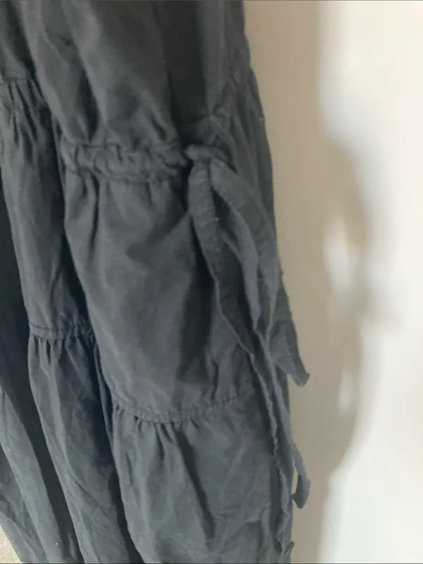 Madewell $148 Poplin Halter Tiered Midi Dress Black Size 6 NL129 - Image 5