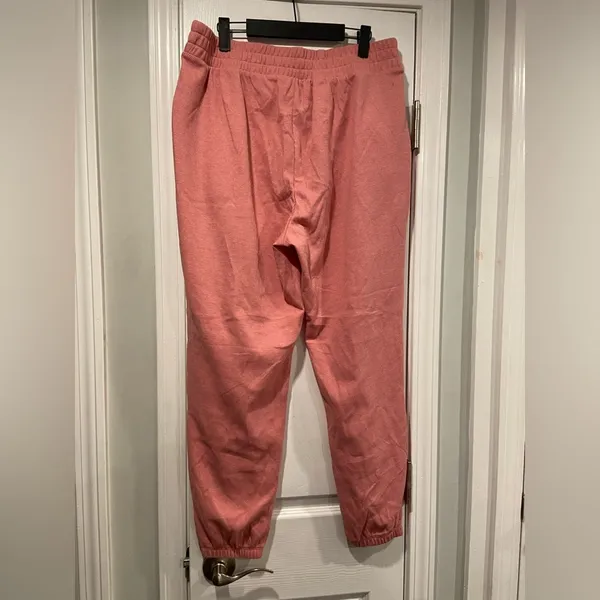 NWOT Old Navy Size L Pink Waffle Knit Elastic Waist Joggers Soft Lounge Pants - Image 5