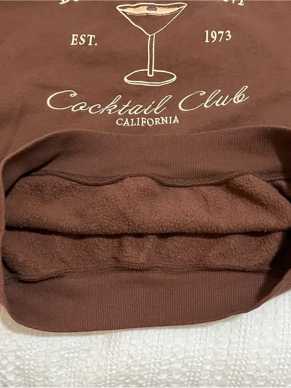Espresso Martini Cocktail Club Brown Graphic Crewneck Sweatshirt by Lazy Sundays - Image 5