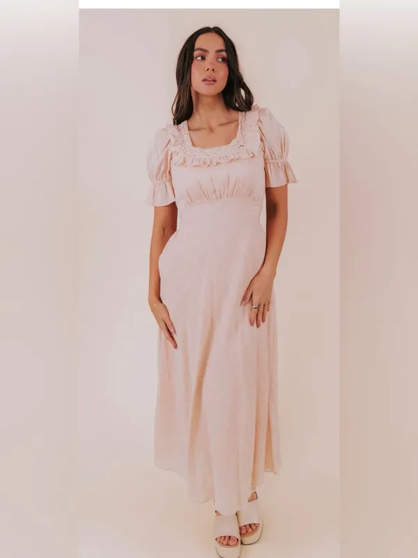 NWT Free People fine line dress peach size large‎ - Image 3