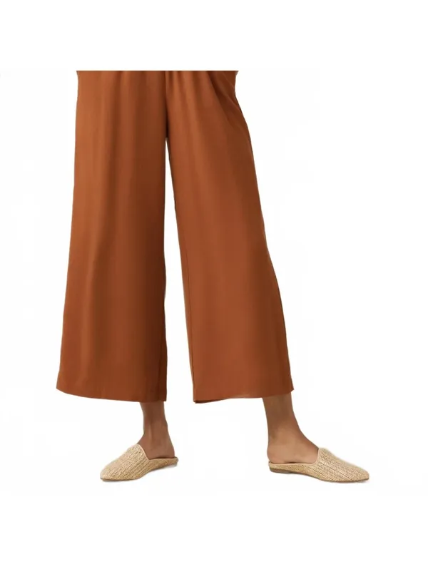 Vetta Capsule The Wide Leg Crop Pants Terracotta Orange Women's Size Small - Image 2