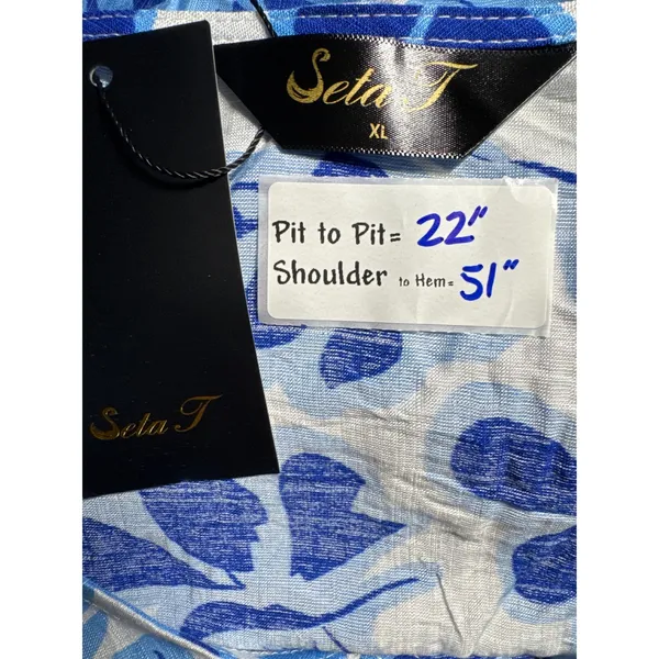 Seta T Floral Maxi Dress V Neck‎ Short Sleeve Casual Summer Dress XL - Image 3
