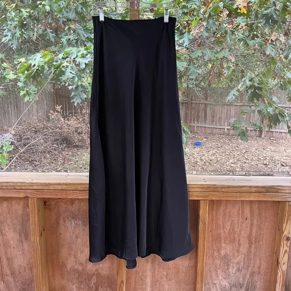 NA-KD Women's Black Satin Floor Length Maxi Skirt Size S/M EU 36 - Image 4
