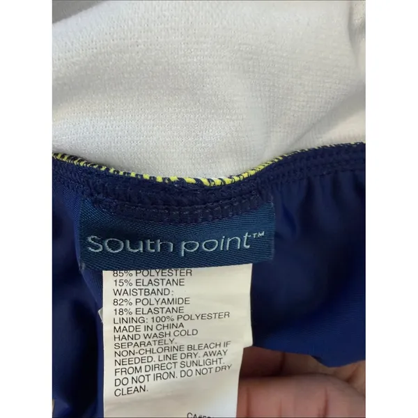 South Point Tankini Swimsuit Set Size 10 Blue White Striped Swim Shorts - Image 3