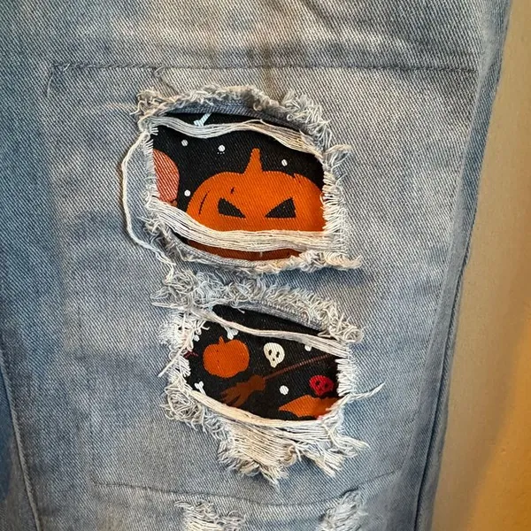 Pumpkin Halloween Peek Jeans Size 27 - Image 2