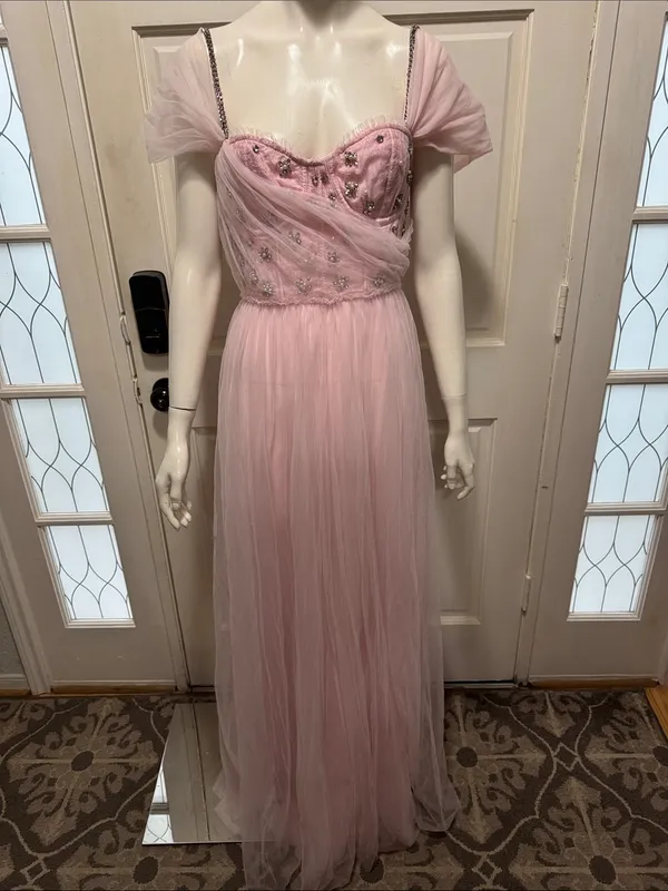 LoveShackFancy Dantine Ballet Embellished Tulle Evening Gown Maxi Dress S 14 - Image 4