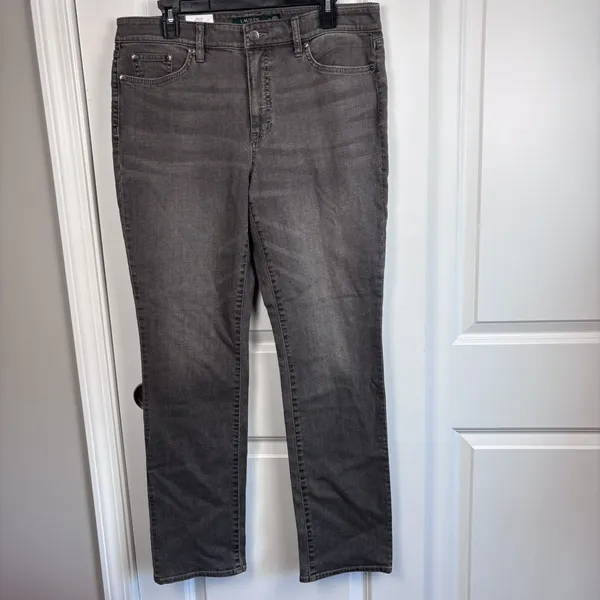 Lauren Ralph Lauren Women's 14 Concrete/Gray Premier Straight Slimming Fit Jeans - Image 3