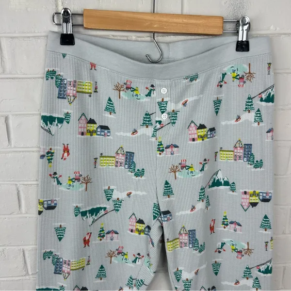 Old Navy Waffle Knit Holiday Winter Print Lounge Pants Size L - Image 4