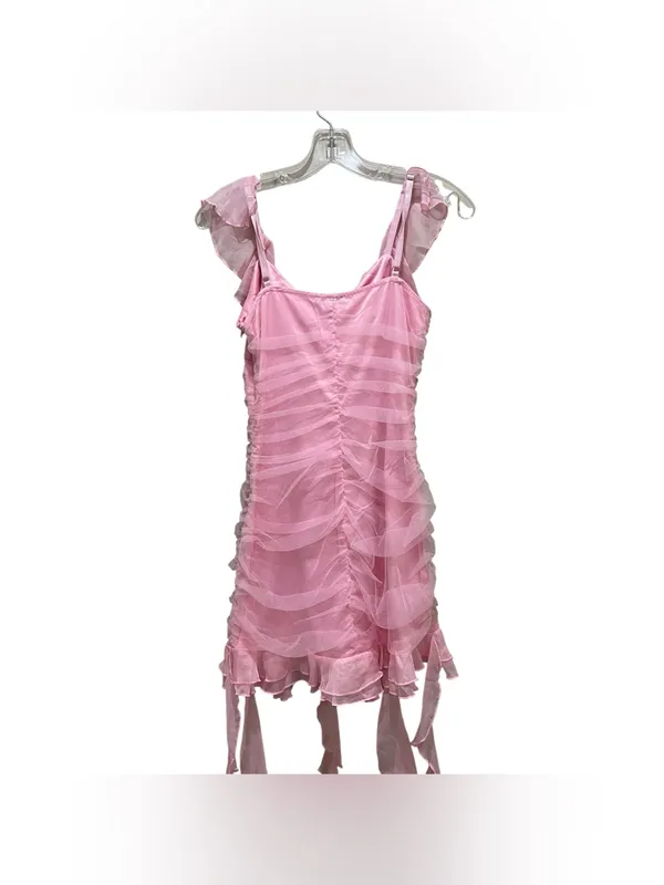 Generation Kiss Romantic Mini Dress Pink Ruched Ruffle Tulle Women’s Size Small - Image 12