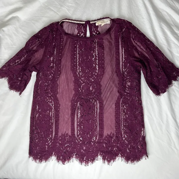 Rewind Burgundy Lace Blouse - Image 2