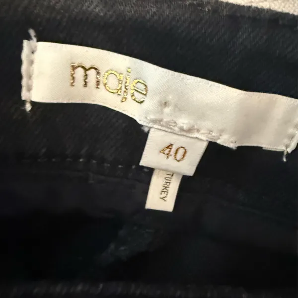 MAJE Button Waist Sailor Jeans in Black size 40‎ Flare - Image 4