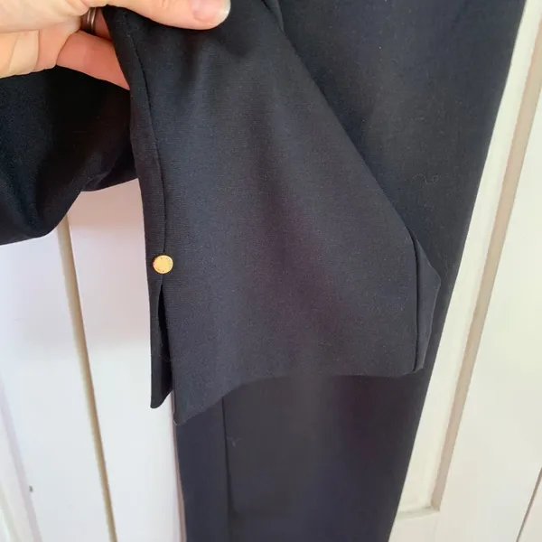 Michael Kors Women Black Ankle Dress Pants Gold Hardware Stretch Size 6 Nautical - Image 3