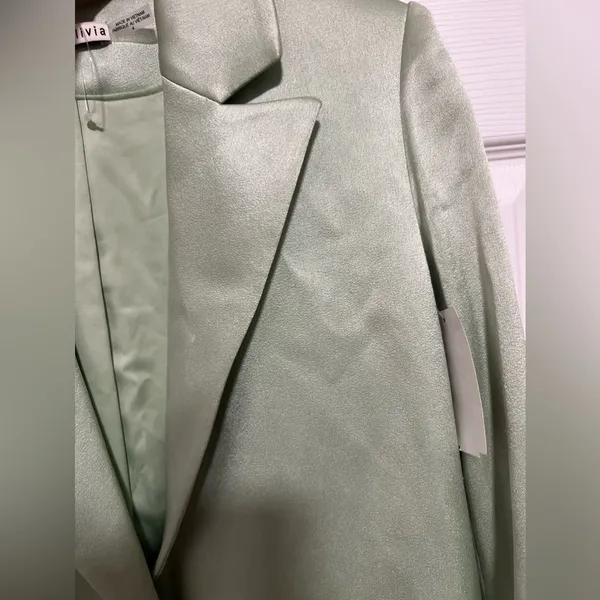 Alice + Olivia $495 Denny Single Breasted Green Tea Blazer Size‎ 4 - Image 6