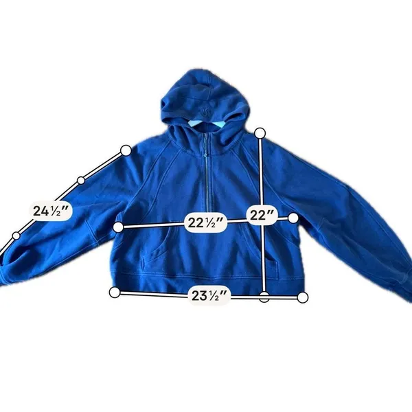 Lululemon half zip scuba hooded crop pullover night sea navy size Xl/xxl - Image 8