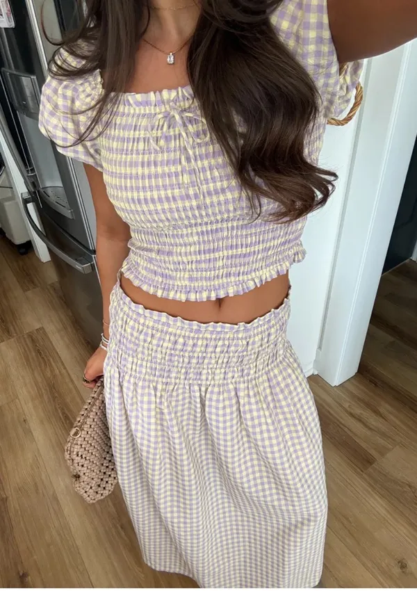 Lavender/Lemon Gingham Set Purple - Image 2
