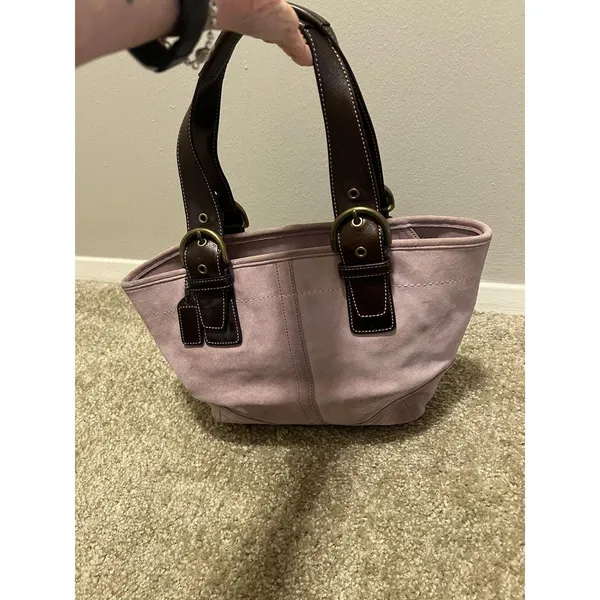 Y2K Vintage Rare Coach Lavender Soho Suede Tote 2004 - Image 11