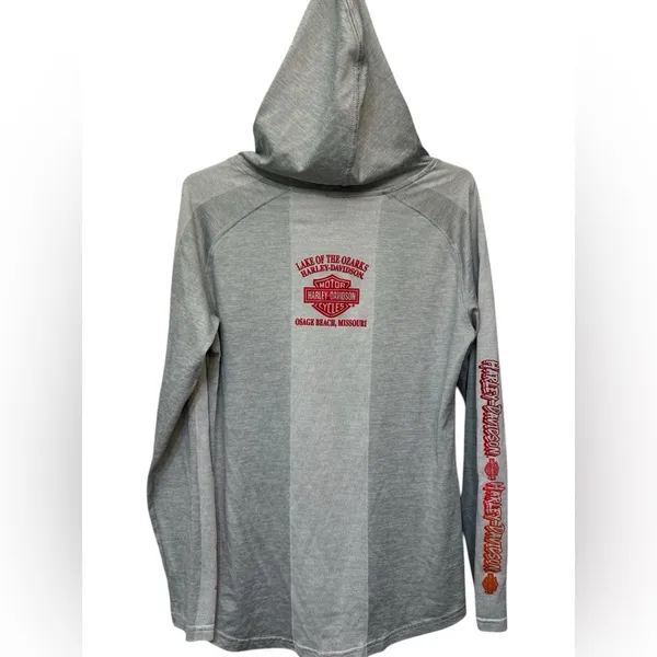 Harley-Davidson Women's Long Sleeve Hooded 'Peace' Shirt Size M - Image 3