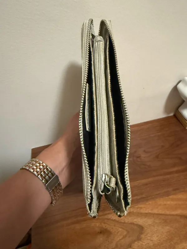 Zara Silver Beaded Clutch - Image 8