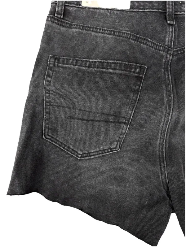 (C9) American Eagle High Rise ’90s Boyfriend Denim Shorts Black 8 Distressed - Image 6