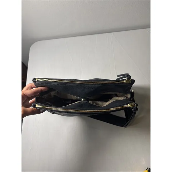 Margot Soft Black Genuine Leather Handbag Crossbody Purse Adjustable Strap - Image 6