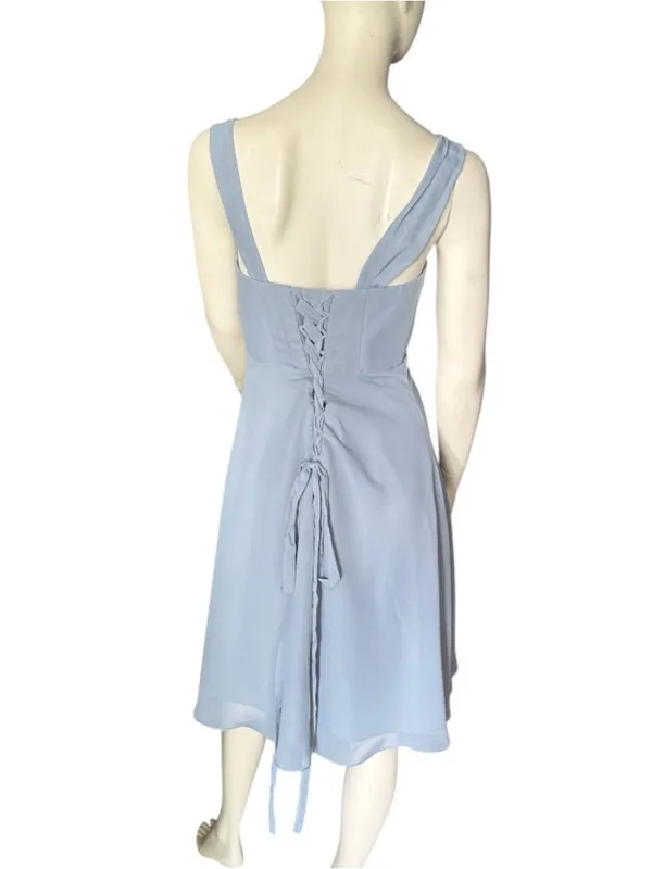 HY Chiffon Two-Piece Midi Dress Blue Size 8 NWOT - Image 6