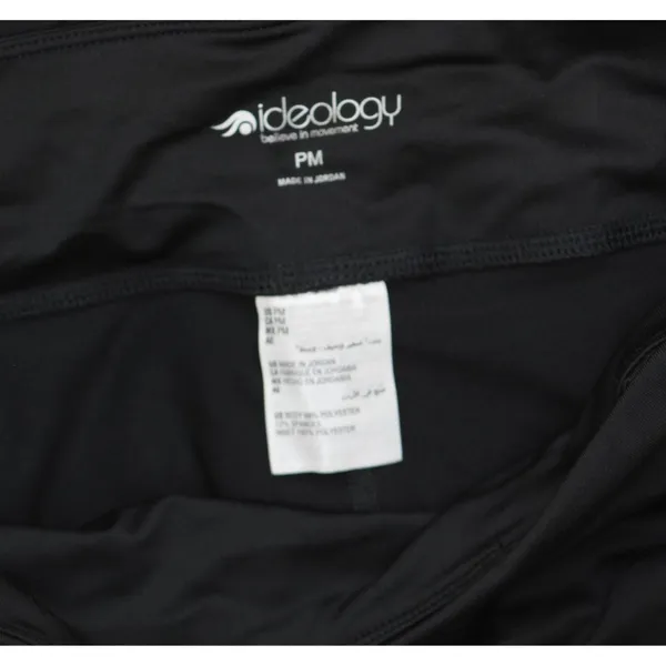 NWT Id Ideology Petite Colorblocked Cropped Capri Leggings Noir White / Black PM - Image 5