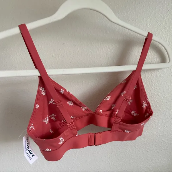 OLD NAVY SALMON Floral Print Bralette with white flowers. - Image 4