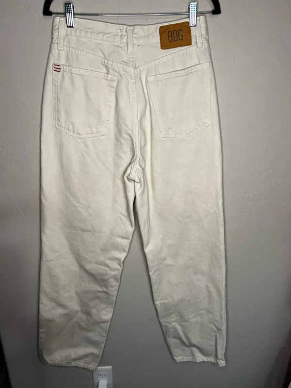 BDG High Rise‎ Baggy Cream Denim Jeans - Image 7