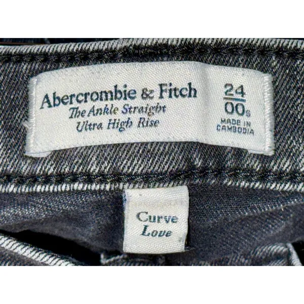 Abercrombie & Fitch Curve Love Ankle Straight Ultra High Rise Black Jeans 24 00 - Image 3
