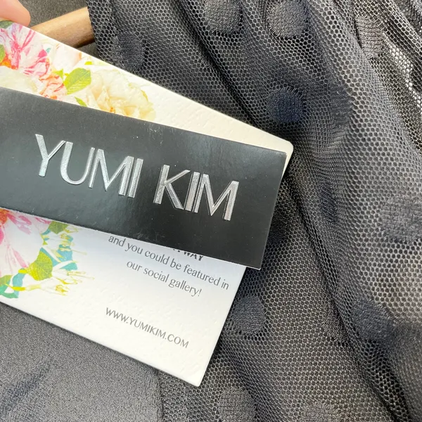 NEW Yumi Kim Womens‎ M Wicked Game Wrap Dress Black Swiss Dot Maxi Sheer Witchy - Image 14