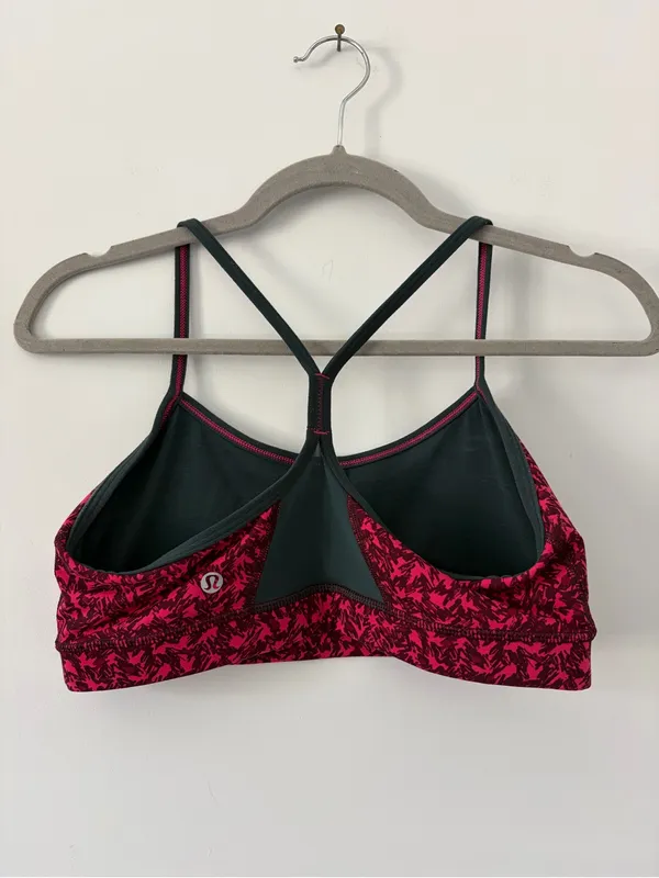 Lululemon Flow Y Bra Mountain Peaks Bon Bon Bordeaux Pink Sports Bra 8 - Image 2