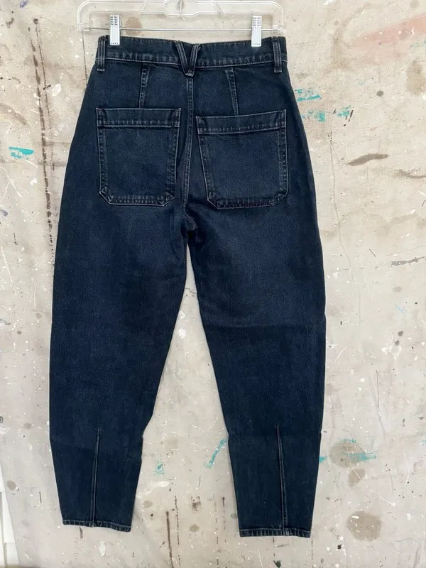Veronica Beard Charlie Barrel Leg High Rise Jean in Dark Ink - Image 4