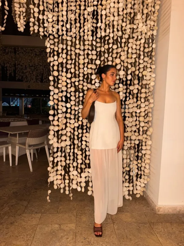 AMANDA UPRICHARD Christy Maxi Dress in Ivory Size Small - Image 12