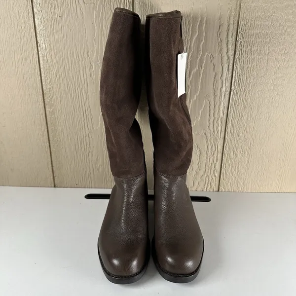 Coach Bailey Brown Leather/Suede Side Zip Mid Calf Boots Size 8B Shearling Lined - Image 6