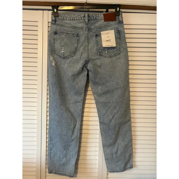 HIDDEN Los Angeles Bailey High Rise Boyfriend Jeans‎ Distressed Light Wash Sz 28 - Image 4
