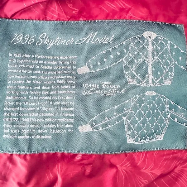 Eddie Bauer Womens Retro 1936 Skyliner Red Plaid 80% Down‎ Puffer Zip Vest Large - Image 7