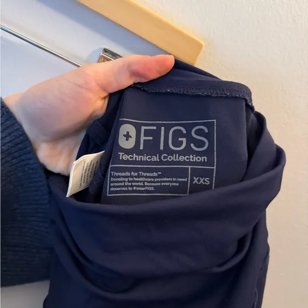 Figs XXS Womens Yola Maternity Navy High-Waisted Scrub Bottoms - Image 3