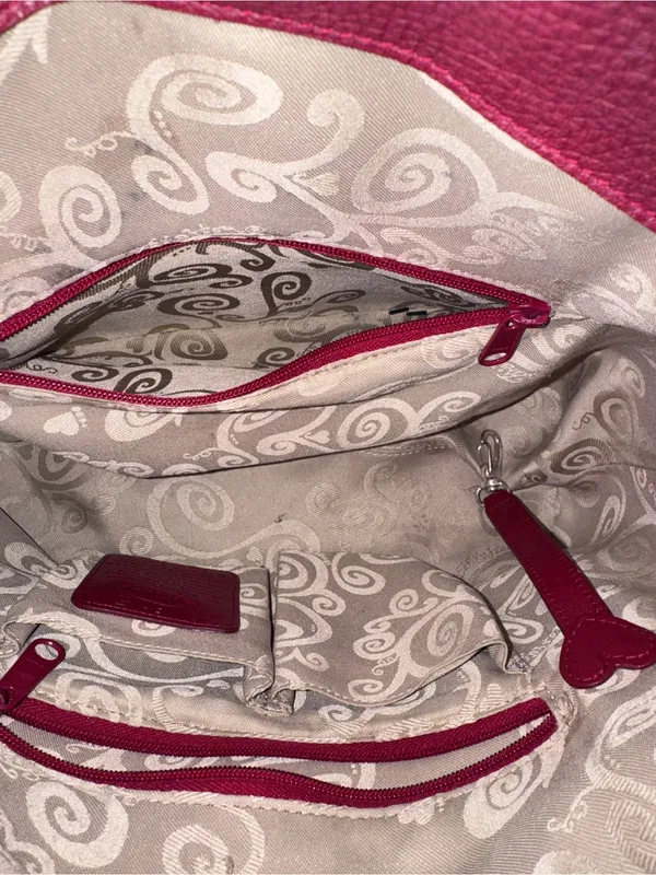 Brighton Red Heart Print Fabric Shoulder Bag - Image 6