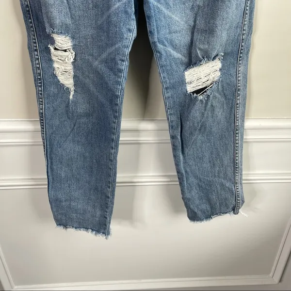 Revice Dream fit straight‎ leg raw hem high rise distressed jeans size 32 - Image 4