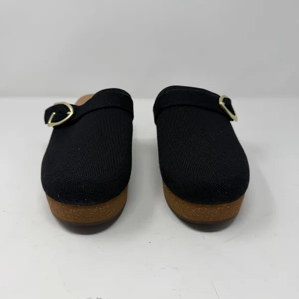 Rothy's The Platform Clog Black Knit Gold Buckle Women Size 11.5 - Image 9