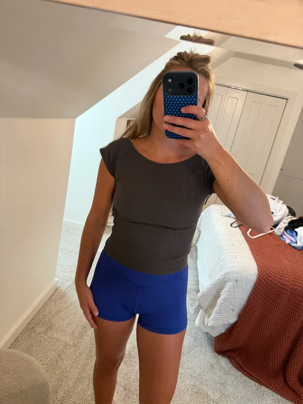 Aerie Dark Gray Ribbed Top - Image 2