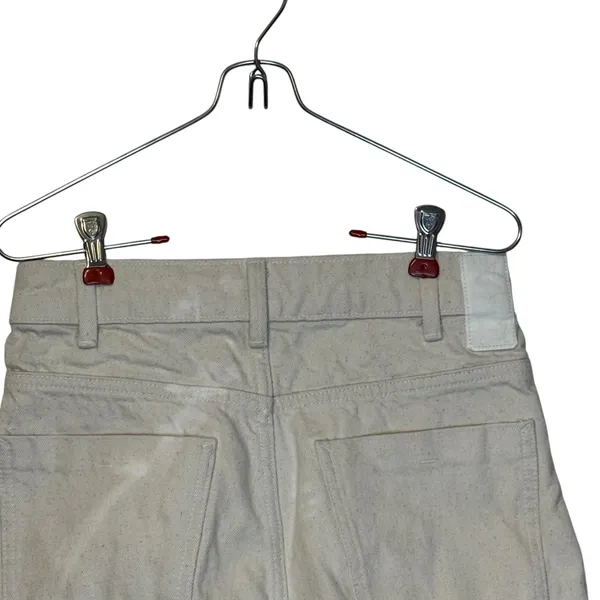 Zara Womens Shorts Bleached Spots High-Rise Frayed Hem Off White Denim Size 4 - Image 5