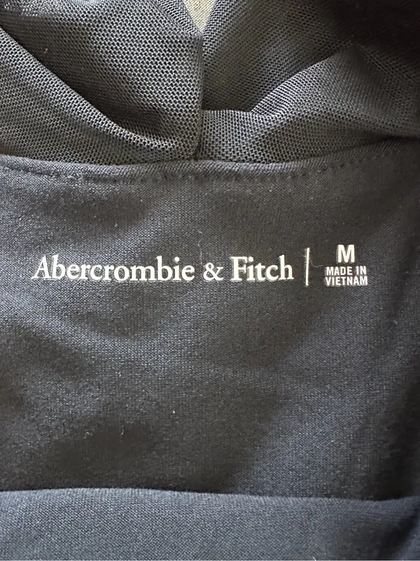 Abercrombie Black Long Sleeve Asymmetrical Wrap Bodysuit Size Medium - Image 5