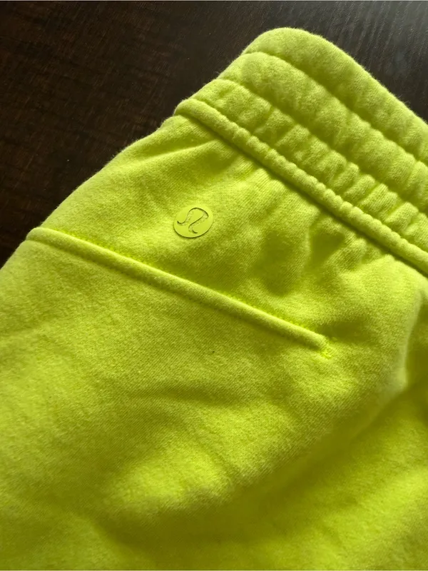 lululemon athletica Men's Neon Yellow Athletic Drawstring Shorts - Image 5