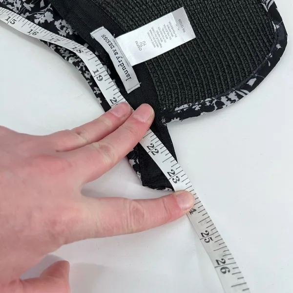 Laundry By Design Packable Wide Brim‎ Visor Hat Black Floral Trim Travel NWT - Image 8