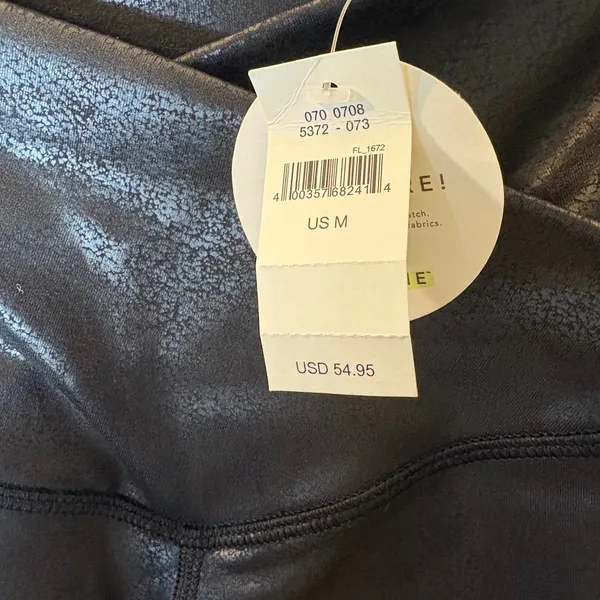 OFFLINE by Aerie Crossover Leggings Size Medium Black Crackle Metallic High Rise - Image 7