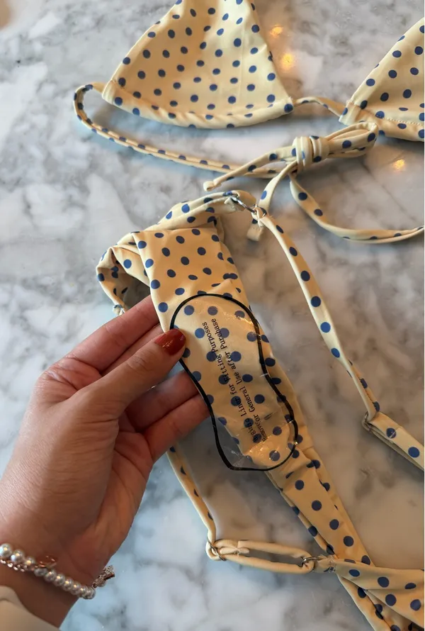 Polka dot bikini set Yellow - Image 3